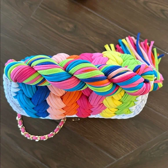 Colorful Braided Women's Bag - Picture 3 of 6